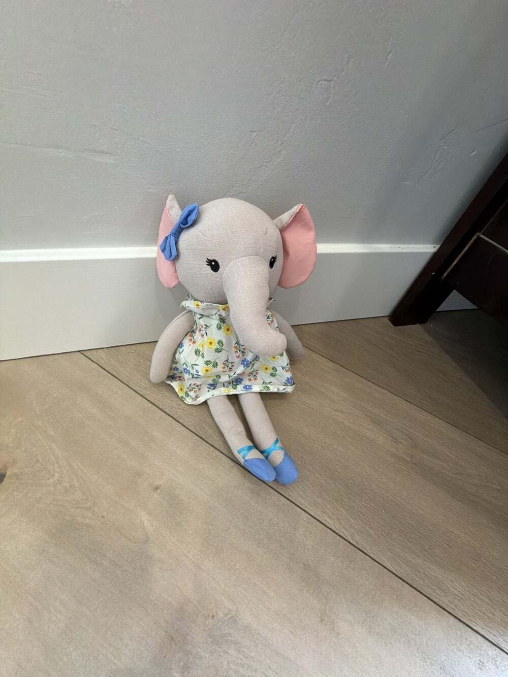 Metoo Angela Series Elephant Plush Doll in Floral Dress